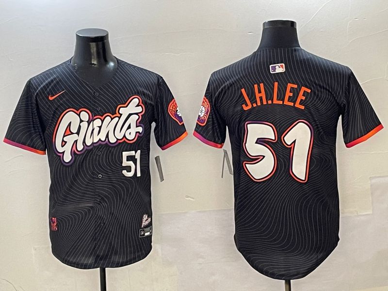 Men San Francisco Giants #51 J.H.Lee Black Second generation Joint Name Nike 2025 MLB Jersey style 5->san francisco giants->MLB Jersey